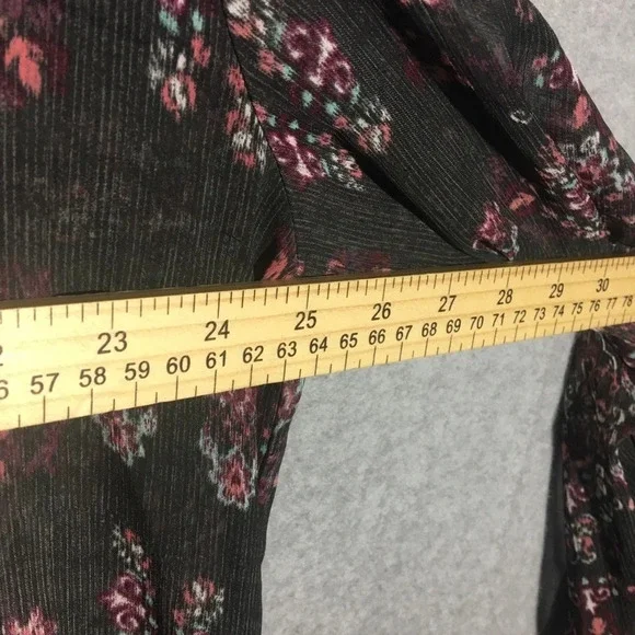 Womens Maurices Blouse Sheer Floral Patterned Casual Summer Spring Work Office - Picture 2 of 5